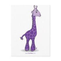 Purple giraffe post card