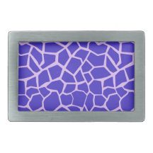 Purple Giraffe Print Rectangular Belt Buckles