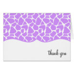 Purple Giraffe Print Thank You Notes Cards