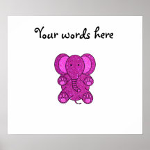 Purple glitter elephant posters