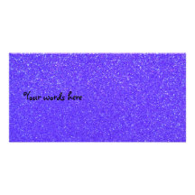 Purple glitter photo greeting card