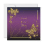 Purple gold butterfly black swirls