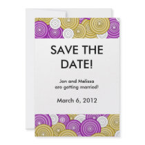 Purple & Gold Circles - Save the Date Invitation