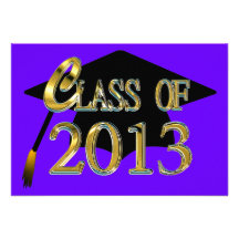 Purple & Gold Class Of 2013 Graduation Invitations