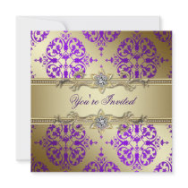 Purple Gold Damask Purple Party