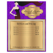 Purple Gold Damask Salon Flyer