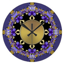 Purple Gold Decorative Lace Wall Clock
