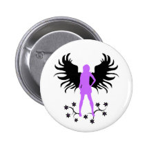 Purple Goth Angel button