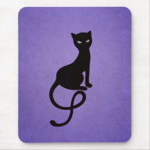 Purple Gracious Evil Black Cat Mousepad