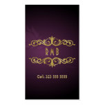 Purple Gradient And Gold Metal Look 2Business Card
