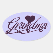 Purple Grandma Oval Stickers
