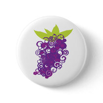 Purple Grape Design Pinback Button