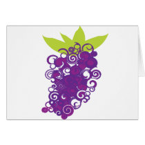 Purple Grape Design Greeting Cards