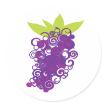Purple Grape Design Stickers