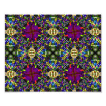 Purple Green and Blue Mandala Fractal Pattern Art Photo