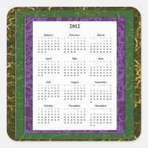 Purple, Green & Brown Frame Calendar Sticker