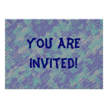 Purple Green Khaki Informal Party Invitation