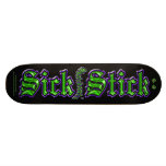 Purple & Green on Black ~ Sick Stick Logo Pro Deck