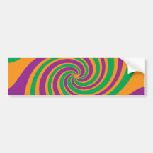 Purple green orange swirl bumper stickers