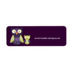 Purple / Green Owls, customizable background