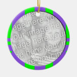 purple green photo frame ornaments