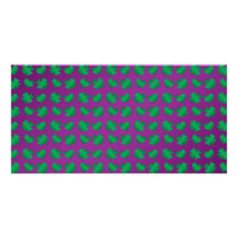 Purple green shamrocks and hearts photo greeting card