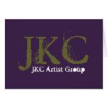 Purple Green Three Monogram Business Logo Notecard