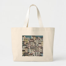 purple/grey buildings canvas bags