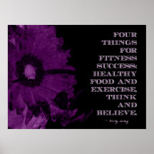 Purple Grunge Flower for Fitness Success Print