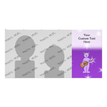 Purple Guitarist Bear. Photo Greeting Card