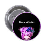 Purple Hair Butterfly Lady Button