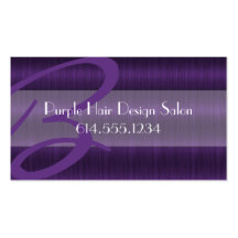 Purple Hair Salon Stylist Beautician Business Card