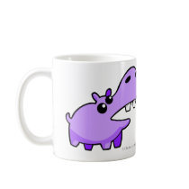 Purple Happy Hippo drinking mugs and cups