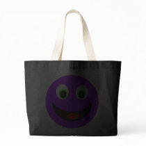 PURPLE HAPPY SMILEY FACE TOTE BAGS