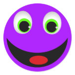 PURPLE HAPPY SMILEY FACE stickers