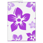 purple hawaiian flowers greeting card