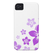 purple hawaiian flowers iPhone 4 cases
