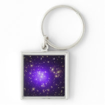 Purple haze of stars at night key chains