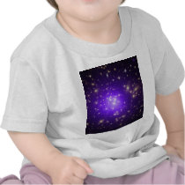 Purple haze of stars at night t shirts