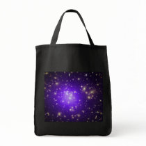 Purple haze of stars at night tote bags