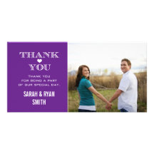 Purple Heart épousant des cartes de Merci de photo Photocartes Personnalisées