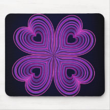 Purple Heart Girly au néon mignon Tapis De Souris