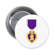 Purple Heart Medal Pinback Buttons