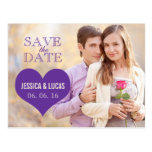 PURPLE HEART PHOTO SAVE THE DATE POSTCARD