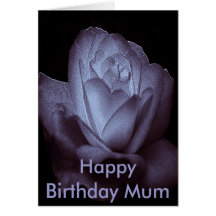 Purple Heart Rose - Happy Birthday Mum Greeting Card