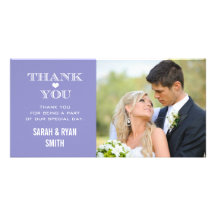 Purple Heart Wedding Photo Thank You Cards Personalized Photo Card