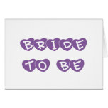 Purple Hearts Bride to Be Greeting Cards