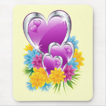 Purple Hearts Mousepad