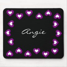Purple Hearts Personalized Valentine Mousepad