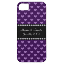 Purple hearts wedding favors iPhone 5 cover